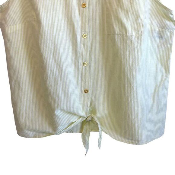 Ellen Tracy Linen Blend Front Tie Tank NWT - Picture 5 of 10